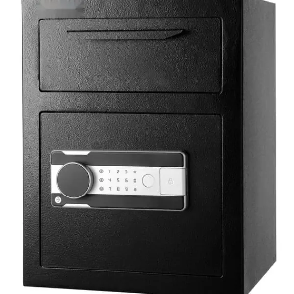 Pengeskabe^1.7 C Depot Sikkerhedsboks med Drop Slot-adgangskoder og nøgler for optimal opbevaring.