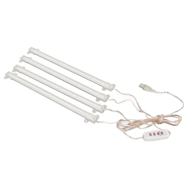 Kit Til Plante- & Urtedyrkning^4 hoveder USB-stik Dæmpbar Full Spectrum LED Grow Light med timerfunktion til indendørs sukkulenter - 4000K 168 LED'er