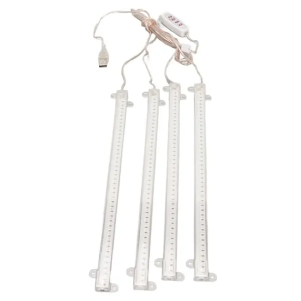 Kit Til Plante- & Urtedyrkning^4 hoveder USB-stik Dæmpbar Full Spectrum LED Grow Light med timerfunktion til indendørs sukkulenter - 4000K 168 LED'er