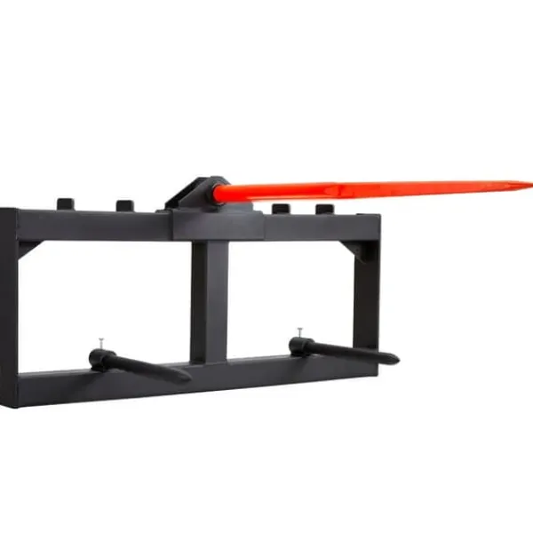 Haveværktøj^49" høspyd med 1600 lbs kapacitet, inkl. 2 stk 17,5" stabilisatorspyd til minilæsser og traktortilbehør. Hurtigmontering.