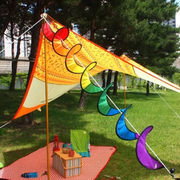 Online 1,6 m Pride Rainbow spiral vind spinner telt flag dekoration Flag & Vindposer