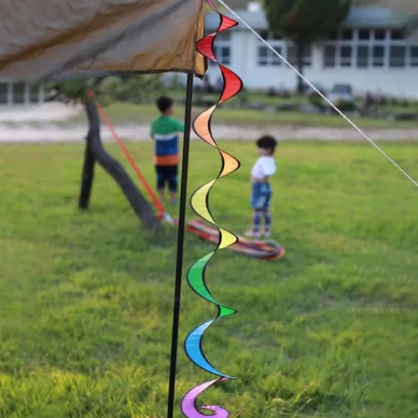 Online 1,6 m Pride Rainbow spiral vind spinner telt flag dekoration Flag & Vindposer
