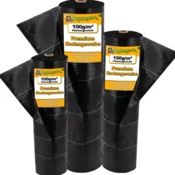 Clearance 32 m² Ukrudtsbekæmpelsesmembran Ukrudtsforing Mulch liner 100 g 1 m bred Sort Haveduge