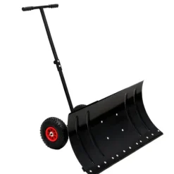 Online 30" metal sneskovl med 15" højde og 2 hjul, justerbart vinkel- og højdehåndtag til nem snerydning, ergonomisk dobbeltrørsdesign Snerydning