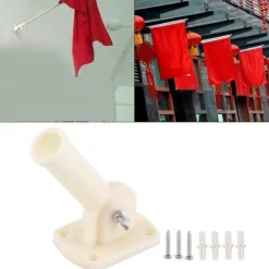 Flag & Vindposer^30 mm diameter justerbar plastik vægmontering flagstangholder flagstangsbeslag vindsokkel
