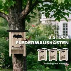 Hot 3 pakker flagermusreder, flagermuskasser til haver, frugthaver, gårde, nem ophængning, 18 x 6 x 22,5 cm Til Fugle & Småvildt