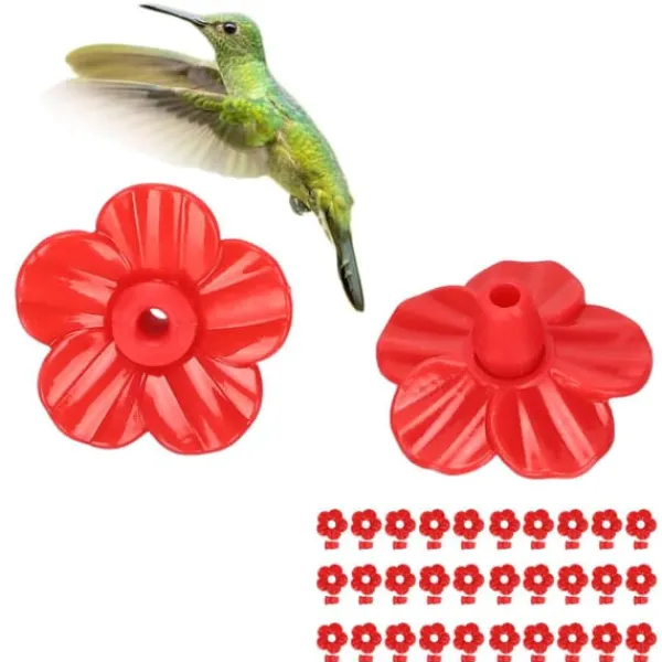 Til Fugle & Småvildt^30 set Hummingbird Feeder Blommor Flerfärgad Unik utbytbar Hummingbird Bird Feeder Blomma Tillbehör Röd