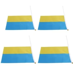 Flag & Vindposer^10 set Ukraina handhållna flaggor Polyester blekningsbeständig mini lättvikts Ukraina handhållen stickflagga 11.0-11.8x7.9in