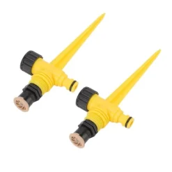 New 2 sæt 360 graders roterende havesprinkler jordstik type McGonagall sprinklerhoved til drypvanding grøn køling Vanding