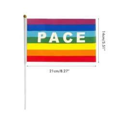 Flag & Vindposer^50/100 st Mini Peace Flag Rainbow Pacifist Flag Handhållen Polyester Peace Flagga