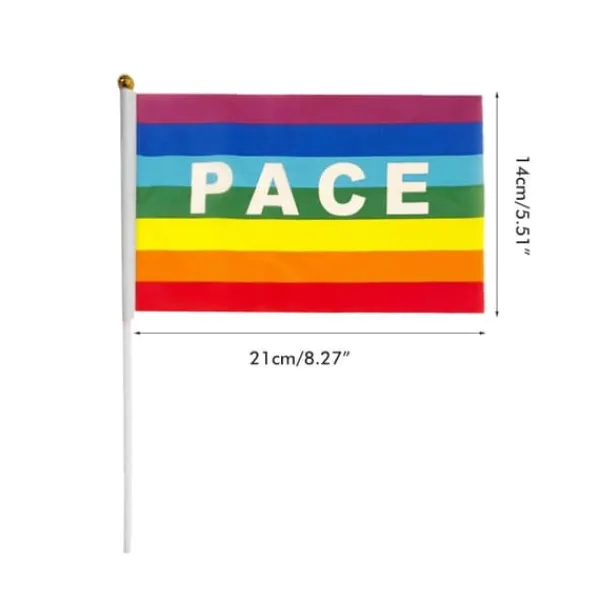 Flag & Vindposer^50/100 st Mini Peace Flag Rainbow Pacifist Flag Handhållen Polyester Peace Flagga