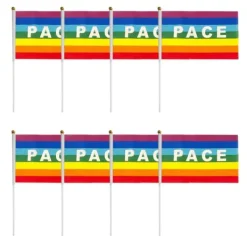 Flag & Vindposer^50/100 st Mini Peace Flag Rainbow Pacifist Flag Handhållen Polyester Peace Flagga