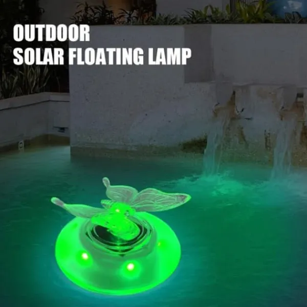 New 2 st Solar flytande poolljus färgskiftande LED-fjäril trollslända ljus Utomhuspool Trädgård Bakgård Damm Festdekorationer Pool- & Spatilbehør