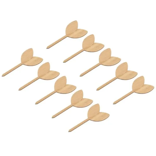 Havedekorationer^10 st Växtetiketter Bambu Material Lätt att skriva 1/8 i tjocklek Dekorativa trädgårdsmarkörer för trädgårdsmästare Bladform