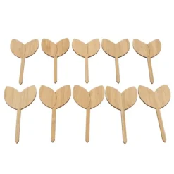 Havedekorationer^10 st Växtetiketter Bambu Material Lätt att skriva 1/8 i tjocklek Dekorativa trädgårdsmarkörer för trädgårdsmästare Bladform