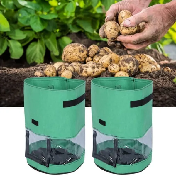 Krukker & Plantebeholdere^2 stk. 10 gallon kartoffelplantepose åndbar ikke-vævet stof plantekasse til indendørs udendørs plantning