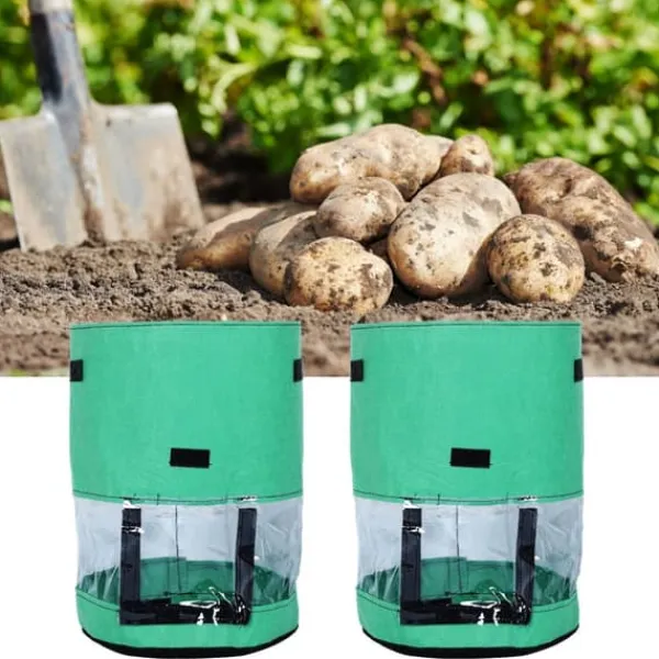 Krukker & Plantebeholdere^2 stk. 10 gallon kartoffelplantepose åndbar ikke-vævet stof plantekasse til indendørs udendørs plantning