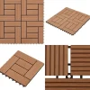 Havedekorationer^11 stk. Brune 30 x 30 cm dækningsfliser WPC 1 m2 - - Home & Living