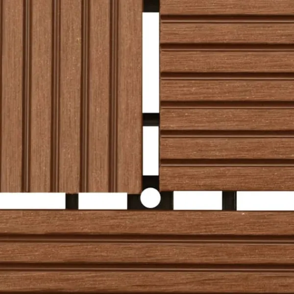 Havedekorationer^11 stk. Brune 30 x 30 cm dækningsfliser WPC 1 m2 - Gulve
