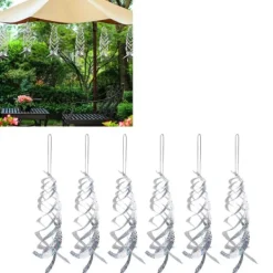 Insektmiddel & Dyreafvisende Middel^6 STK Fugleafvisende Reflektor Sølv Spiral Fugleafvisende Ark Skræmmefugleværktøj til Farm Garden
