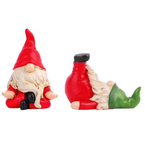 2 stk. gnome-statue, sjov, fræk havenisse-figurdekoration, mini julenissedekoration Havedekorationer