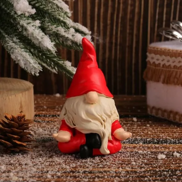 2 stk. gnome-statue, sjov, fræk havenisse-figurdekoration, mini julenissedekoration Havedekorationer