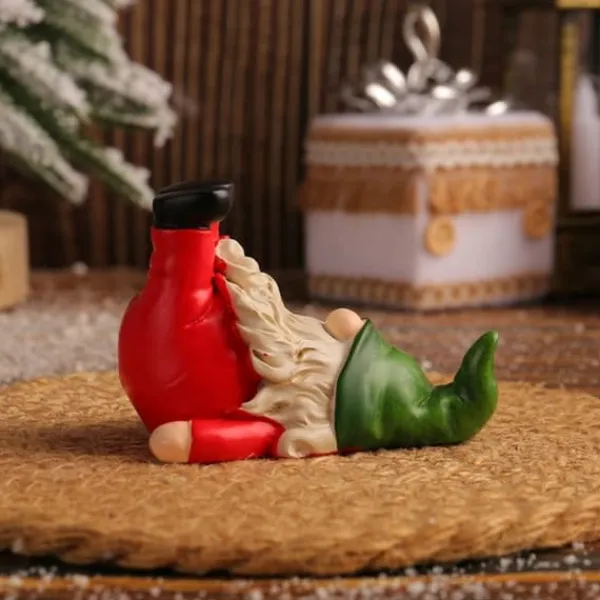 2 stk. gnome-statue, sjov, fræk havenisse-figurdekoration, mini julenissedekoration Havedekorationer