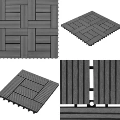 Sale 11 stk. Grå 30 x 30 cm kompositfliser WPC 1 m2 - - Home & Living Havedekorationer