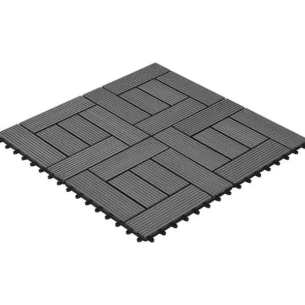 Sale 11 stk. Grå 30 x 30 cm kompositfliser WPC 1 m2 - - Home & Living Havedekorationer