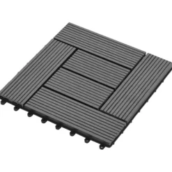 Sale 11 stk. Grå 30 x 30 cm kompositfliser WPC 1 m2 - - Home & Living Havedekorationer