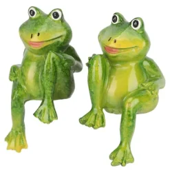 New 2 stk. harpiks frøer statue udendørs have dekoration skulptur til hjemmet skrivebord have ornament Havedekorationer