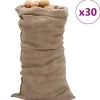 30 stk. jutesække - Multifunktionelle opbevaringssække | Størrelse: 65x135 cm | Materiale: 100% jute Havekurve