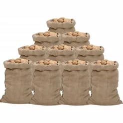 Havekurve^10 stk. jutesække 60x105 cm | 100% jute | 340 g/m2 | Multifunktionelle og økologiske