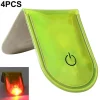 4 stk LED-lys Magnetiske Clips Sikkerhed Løbenat Campingaktiviteter - Fluorescerende Sikkerhedslamper