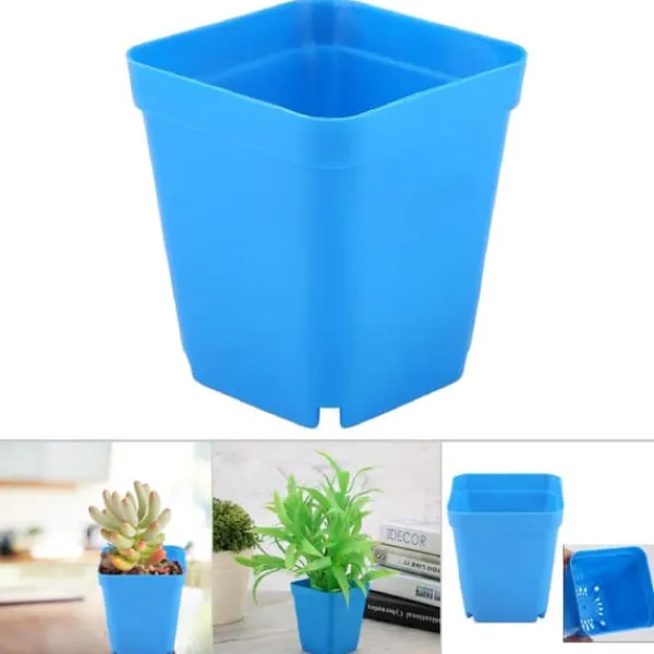 Krukker & Plantebeholdere^20 stk. mini moderne sukkulentplantepotter små plastikbeholdere, firkantede skrubbepotter (blå)