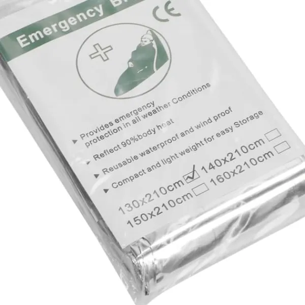New 4 stk. Nødtæpper Vandtætte Foldbare Bærbare Reflekterende Holder Tørt Overlevelse Varmt Tæppe til Camping Vandring Beredskabsplaner