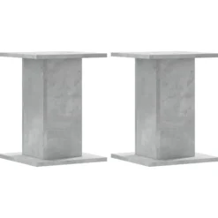 New 2 stk. plantestativer i konstrueret træ - Stabil og slidstærk | Størrelse: 30x30x40 cm | Farve: Betongrå Plantestativer