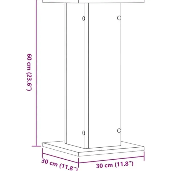 Best 2 stk. plantestativer i konstrueret træ - Stabil og slidstærk | Størrelse: 30x30x60 cm | Farve: Sonoma-eg Plantestativer