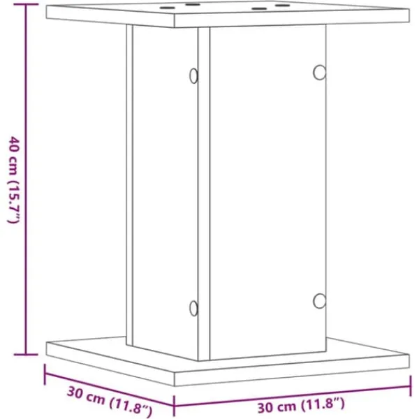 Plantestativer^2 stk. plantestativer i konstrueret træ - Stabil og slidstærk | Størrelse: 30x30x40 cm | Farve: Hvid