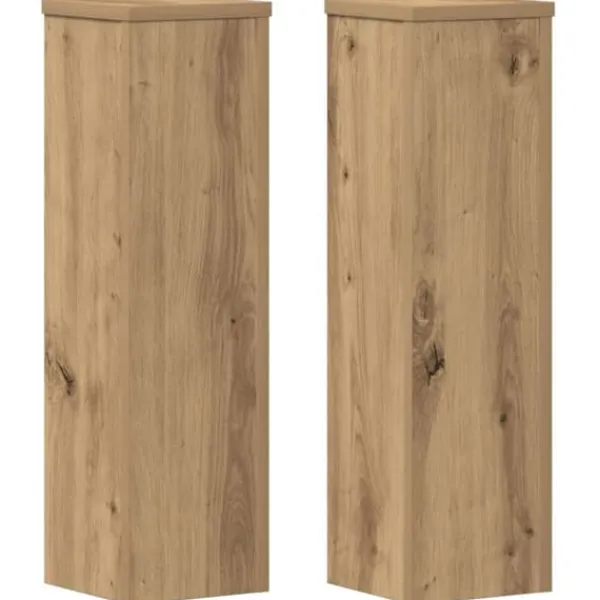 Plantestativer^2 stk. plantestativer i konstrueret træ - Blomsterstativ | Størrelse: 17x17x60 cm | Farve: Egetræsfarvet