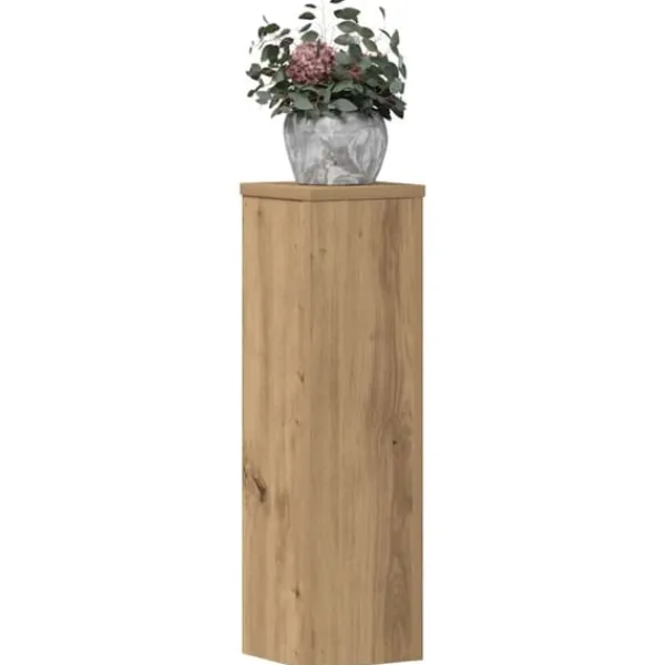 Plantestativer^2 stk. plantestativer i konstrueret træ - Blomsterstativ | Størrelse: 17x17x60 cm | Farve: Egetræsfarvet