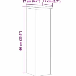 Plantestativer^2 stk. plantestativer i konstrueret træ - Blomsterstativ | Størrelse: 17x17x60 cm | Farve: Egetræsfarvet