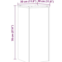 Hot 2 stk. plantestativer i konstrueret træ - Stabilt design | Størrelse: 30x30x70 cm | Farve: Sonoma-eg Plantestativer