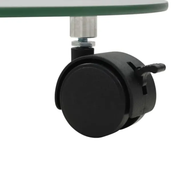 Støtte Med Hjul, Sæder & Knæbeskyttelse Til Havepleje^2 stk. runde plantevogne med hærdet glas - Mobile plantestativer | Størrelse: 28 cm