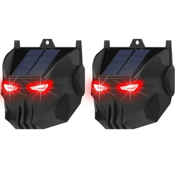 Insektmiddel & Dyreafvisende Middel^2 stk solcelledrevet dyreafvisende lampe Rød LED blinkende rovdyr afskrækkende lys
