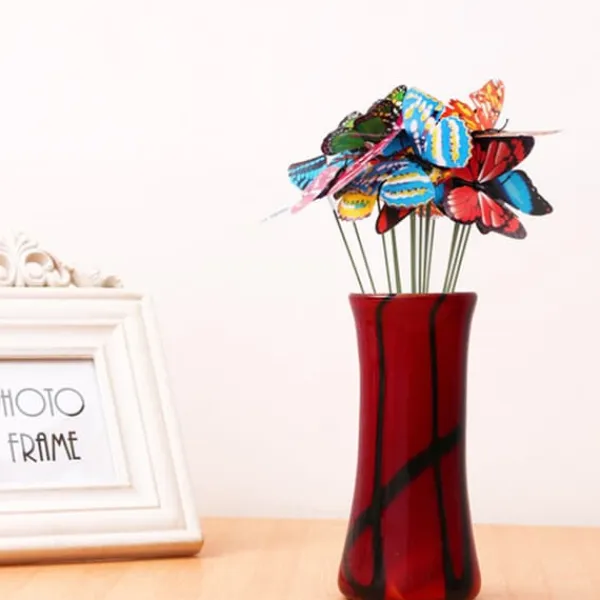 Havedekorationer^50 stk sommerfuglepinde til have, havedekorationer, sommerfuglepotter, miniature havedekorationer til indendørs og udendørs brug (assorterede farver) | CDON