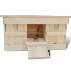 Til Fugle & Småvildt^2 stk. spurvehuse i massivt træ - Fuglehus med 3 kamre | Størrelse: 44x15,5x21,5 cm | Farve: Naturlig træ