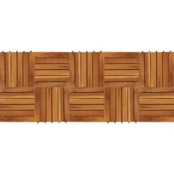 Havedekorationer^10 stk. Terrassefliser i akacietræ 30 x 30 cm lodret mønster - Terrasseflise - Terrassefliser - Home & Living