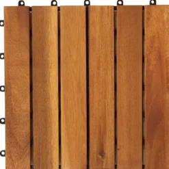Havedekorationer^10 stk. Terrassefliser i akacietræ 30 x 30 cm lodret mønster - Terrasseflise - Terrassefliser - Home & Living