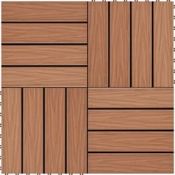 Discount 11 stk. Terrassefliser med prægning 30x30 cm 1 kvm WPC lysebrun - Terrasseflise - Terrassefliser - Home & Living Havedekorationer